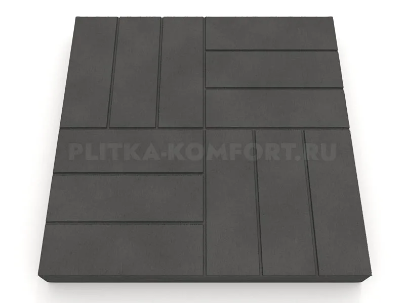 тротуарная плитка комфорт 12 кирпичей черный